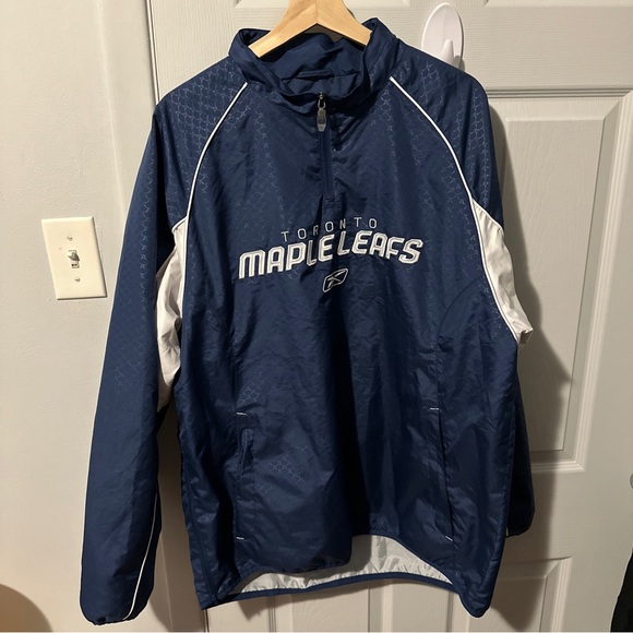 Vintage Reebok Toronto Maple Leafs Hockey Windbreaker Jacket Men’s Size L. - Picture 1 of 7